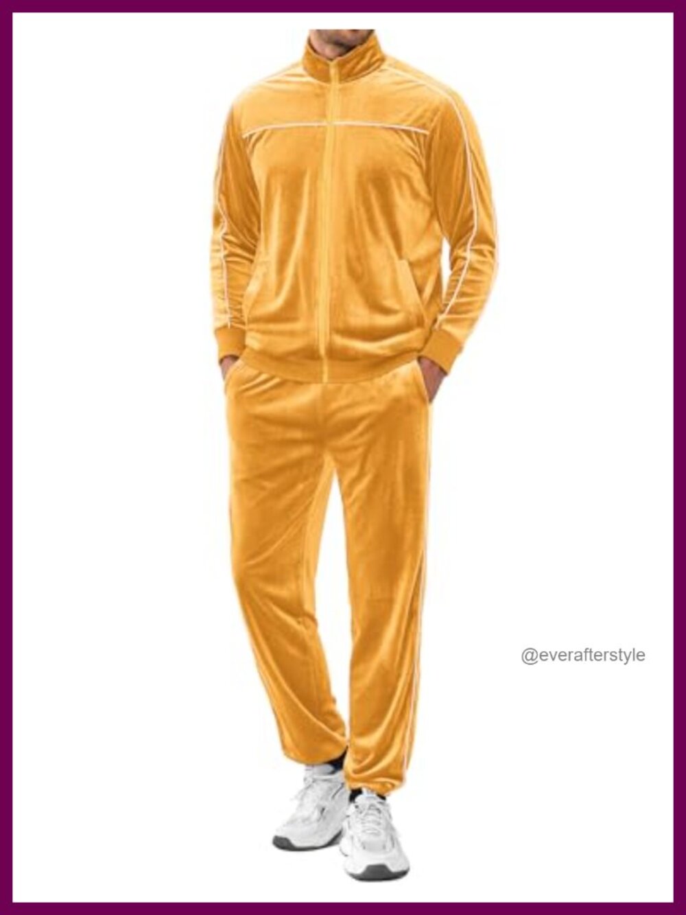 Men's Velour Tracksuit 2 Piece Set Zip Up Sweatsuit Velvet Jacket Pants
